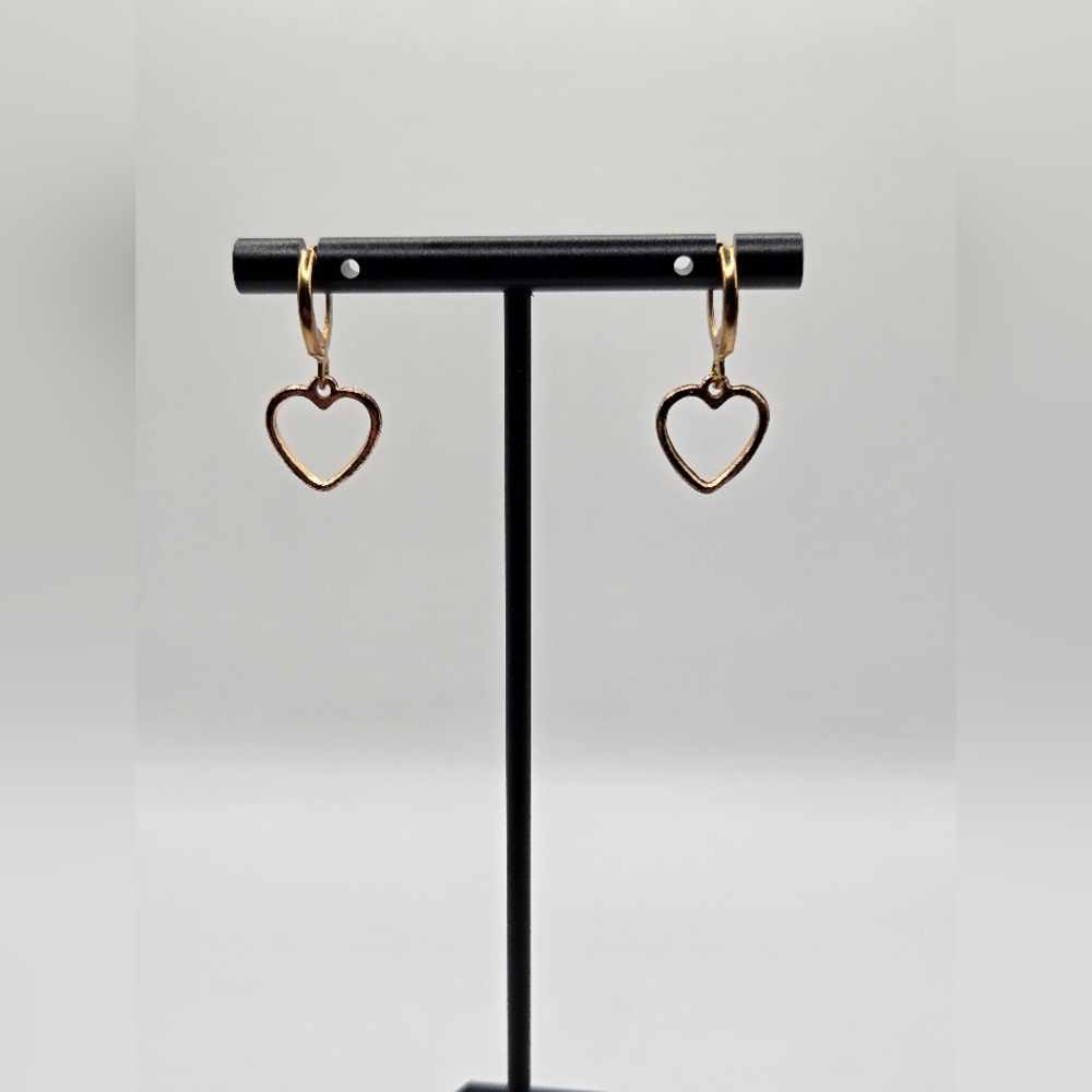 Gold Heart Hoop Earrings